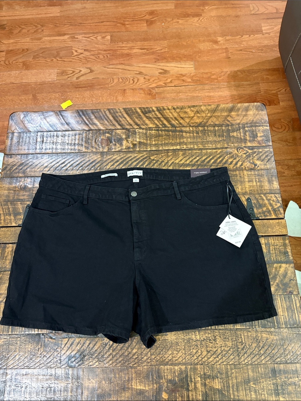 Ava & Viv Black Stretch Denim Bermuda Shorts